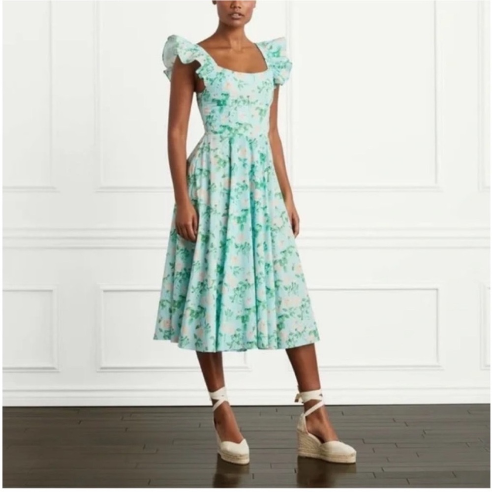 Floral Maxi Dress in Blue and Cream